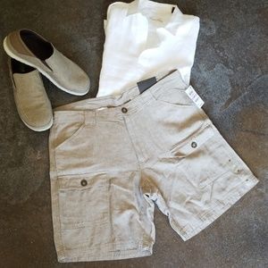 NWT Men's Tasso Elba Linen Cargo Shorts